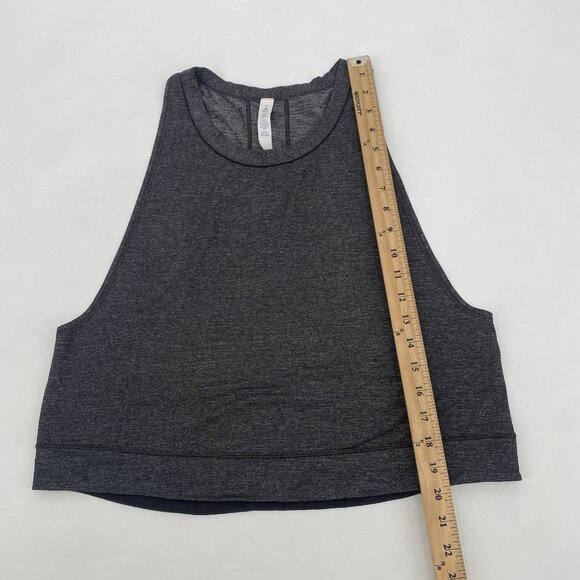 Lululemon Size 8 Pace Perfect Tank Heathered Gray Black Oversized - Picture 5 of 8